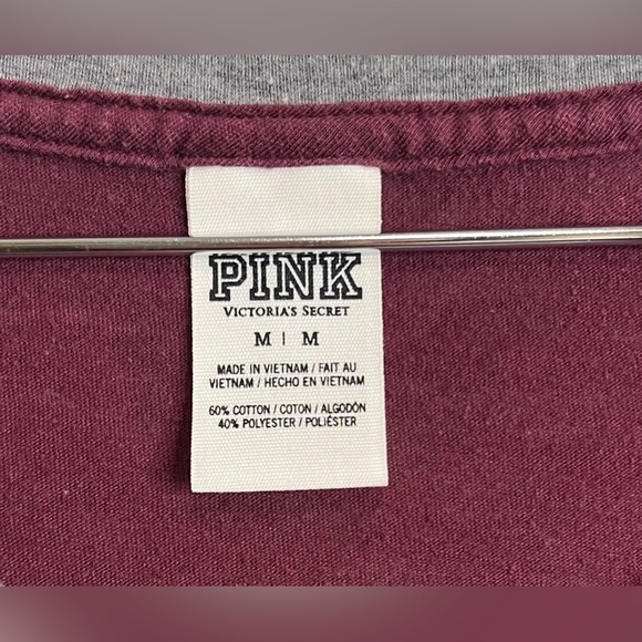 Victorias Secret Pink V-Neck Graphic Logo Tee - Picture 3 of 3